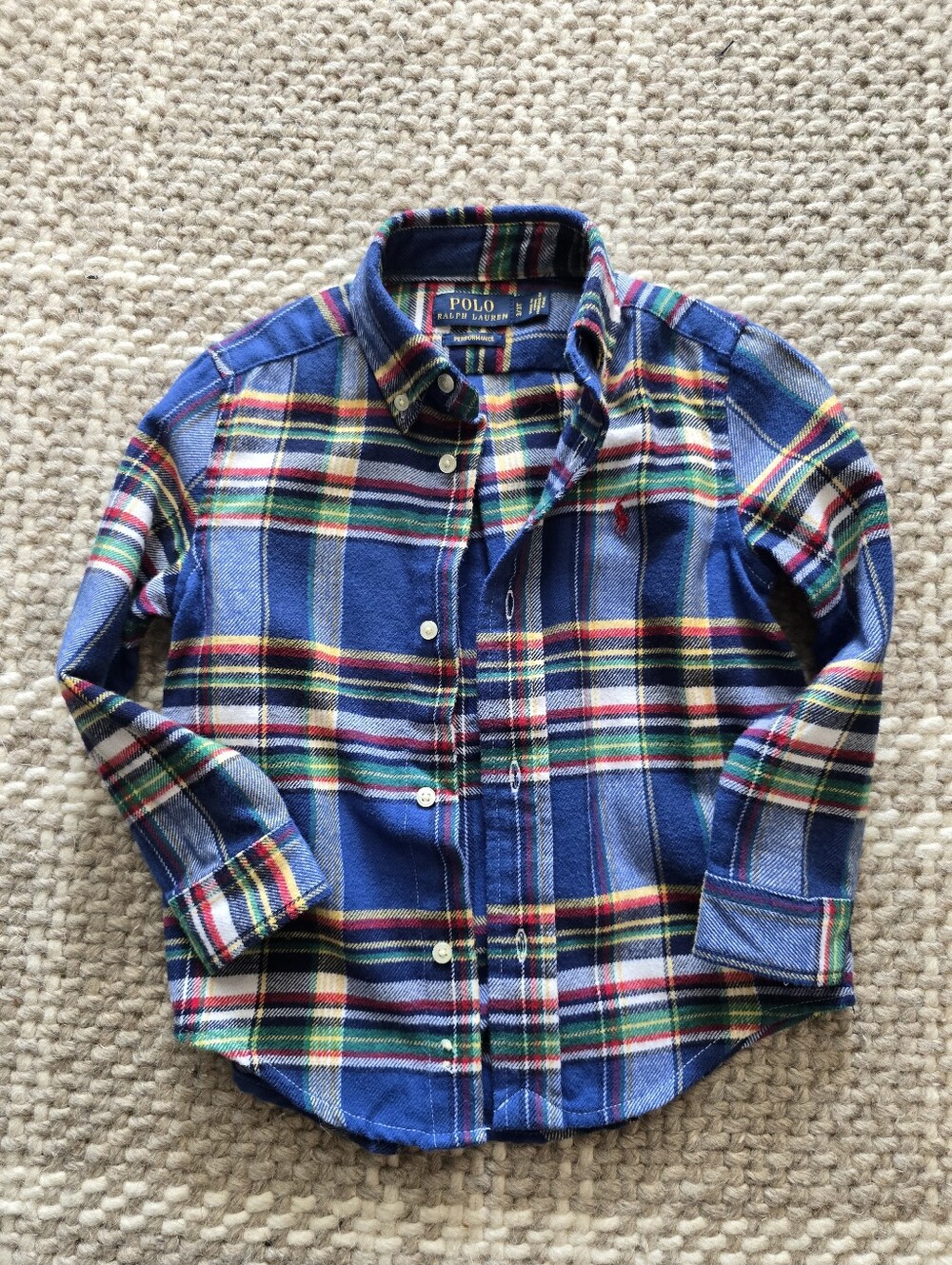 EUC Polo by Ralph Lauren Blue Plaid Button-Down Shirt for Kids